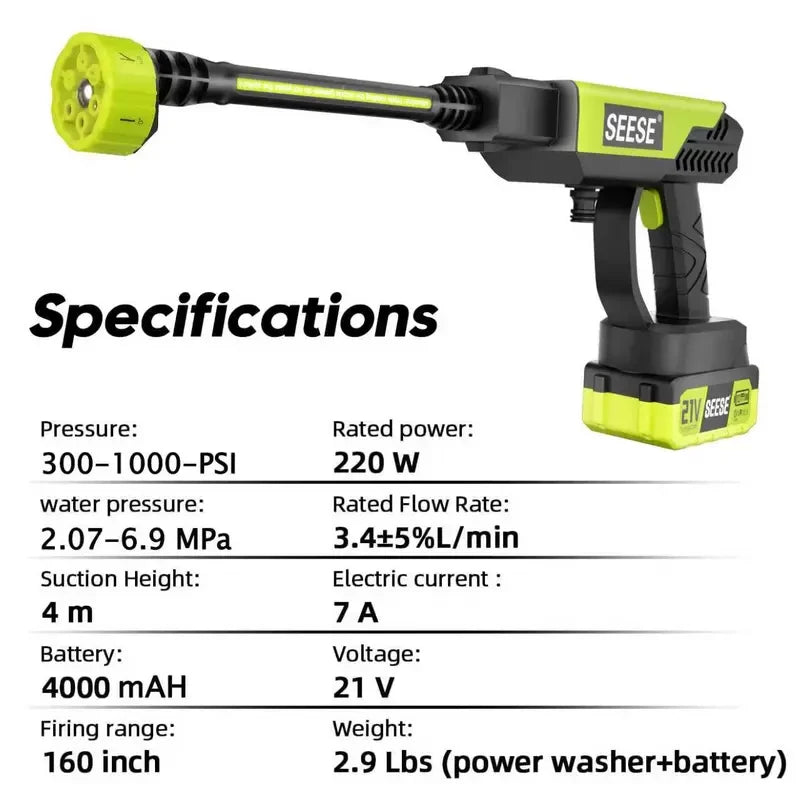 Cordless Portable Pressure Washer | Cali Coast Goods Co.